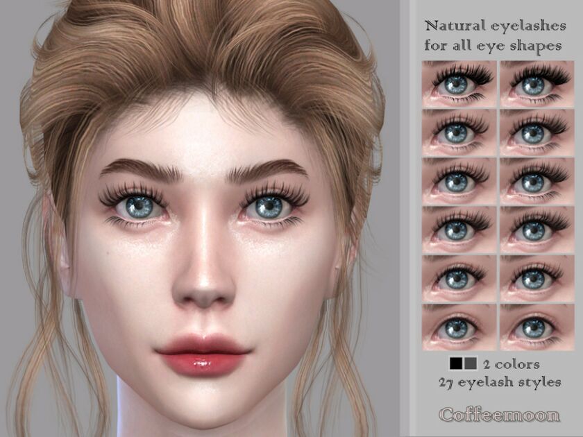 Natural Eyelashes For ALL EYE Shapes By Coffeemoon 1 Natural Eyelashes For ALL EYE Shapes By Coffeemoon Sims 4 CC