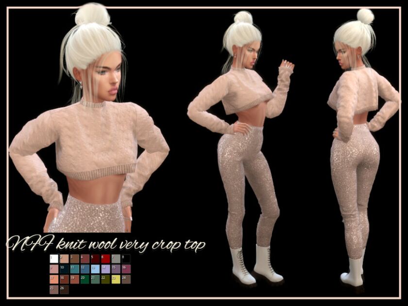 NFF Knit Wool Very Crop TOP By Nadiafabulousflow 1 NFF Knit Wool Very Crop TOP By Nadiafabulousflow Sims 4 CC