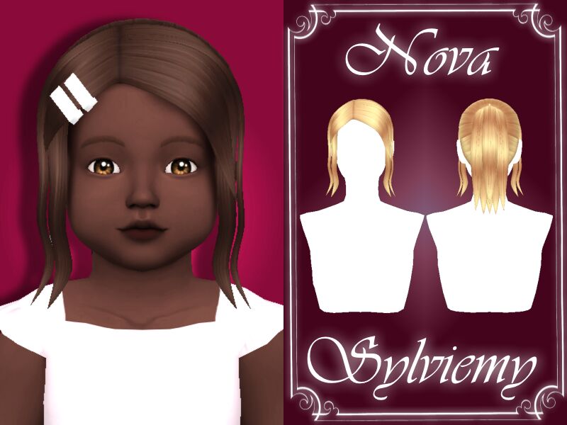 Nova Hairstyle SET (Toddler) By Sylviemy 1 Nova Hairstyle SET (Toddler) By Sylviemy Sims 4 CC