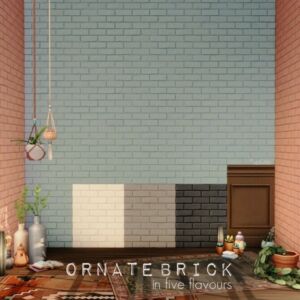 Ornate Brick In 5 Flavours Sims 4 CC