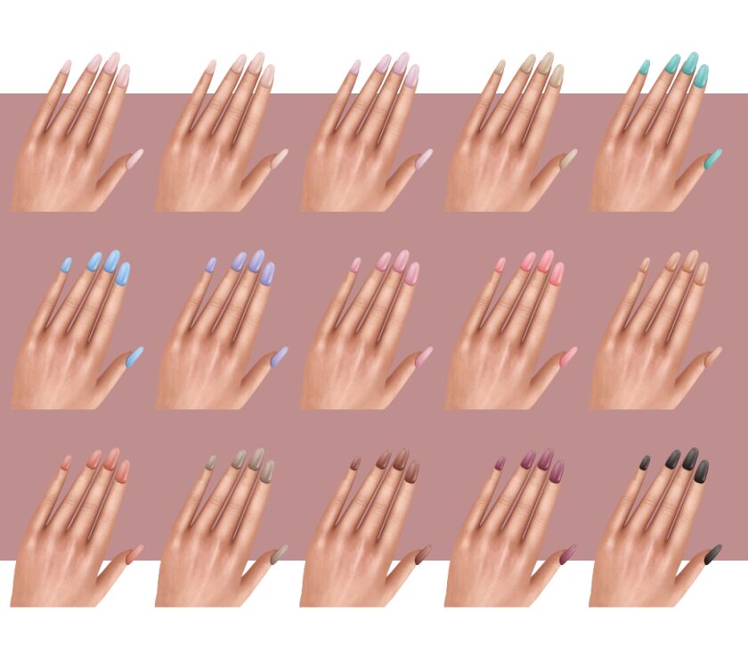 Oval Nails 3 sims 4 cc oval nails 2