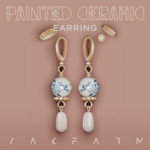 Painted Ceramic Earrings By Yakfarm Sims 4 CC
