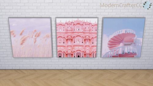 Pastle Pink Wall ART Sims 4 CC