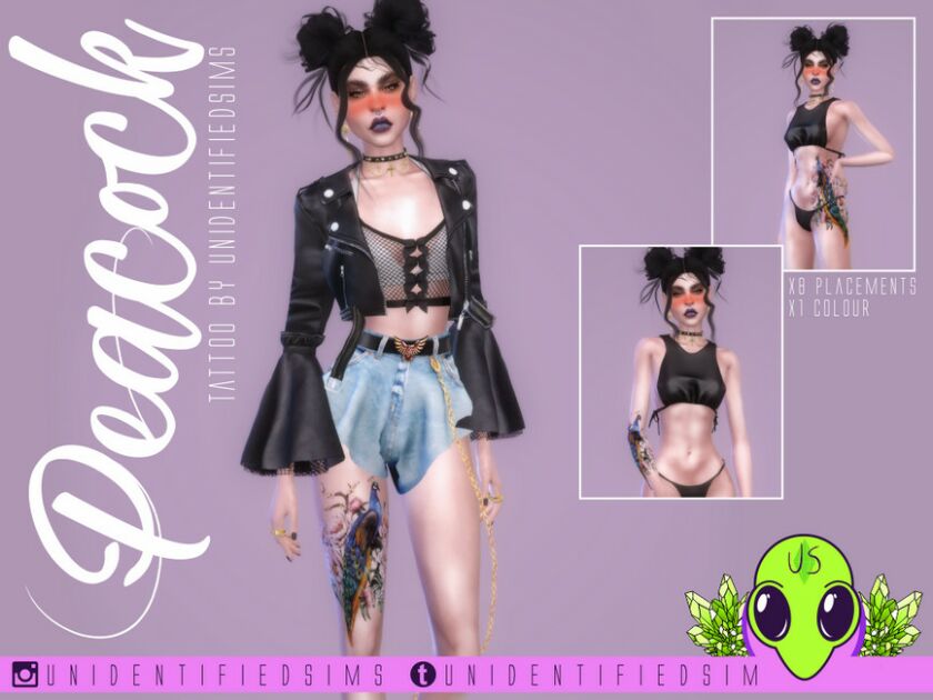 Peacock Tattoo By Unidentifiedsims 1 Peacock Tattoo By Unidentifiedsims Sims 4 CC