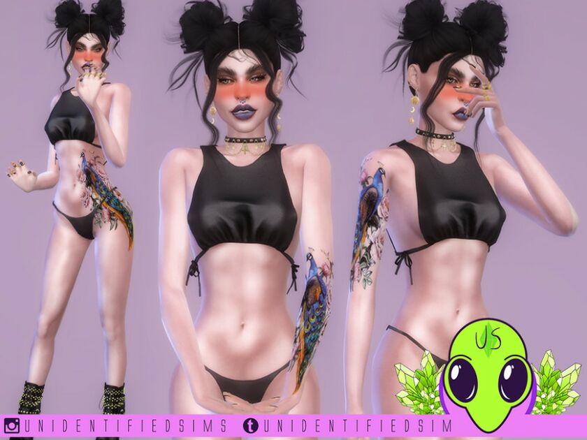 Peacock Tattoo By Unidentifiedsims 2 sims 4 cc peacock tattoo by unidentifiedsims 3