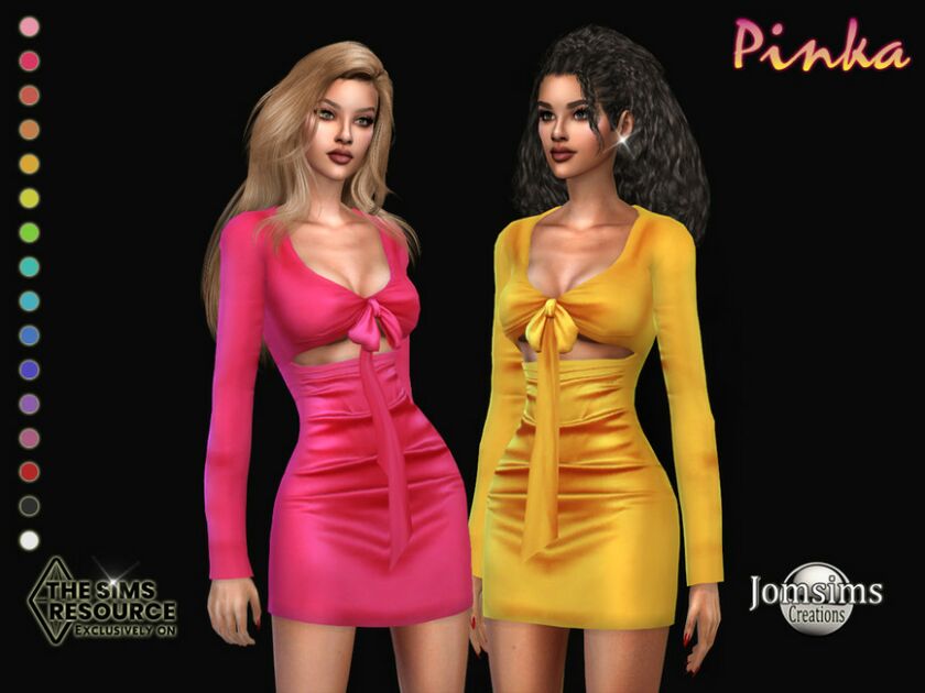Pinka Dress By Jomsims Sims 4 CC