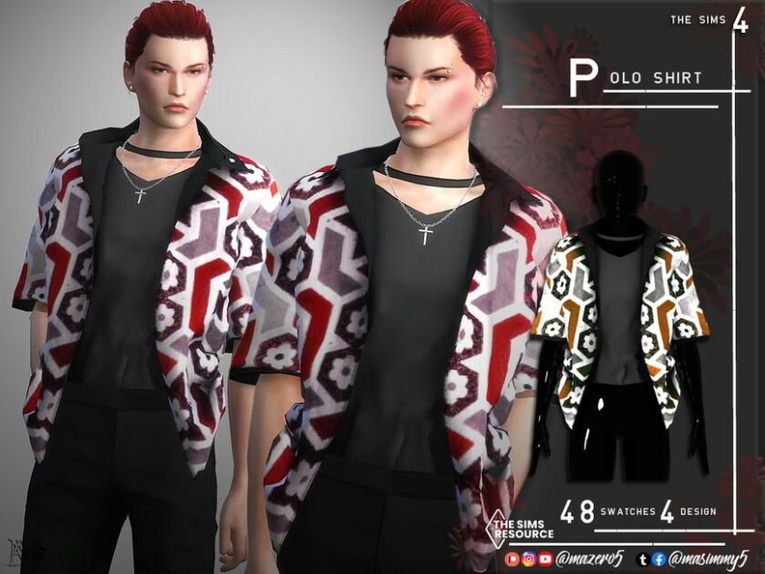 Poloshirt By Mazero5 1 Poloshirt By Mazero5 Sims 4 CC