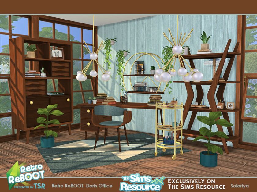 Retro Reboot Doris Office 1 Retro Reboot Doris Office Sims 4 CC