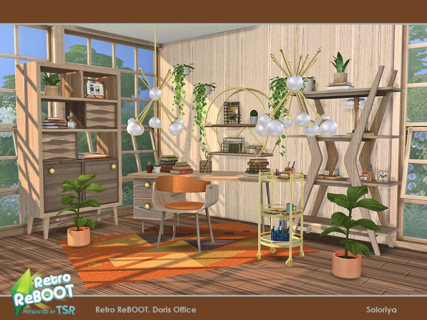 Retro Reboot Doris Office 3 sims 4 cc retro reboot doris office by soloriya 4