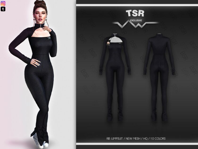 RIB Jumpsuit BD560 By Busra-Tr 1 RIB Jumpsuit BD560 By Busra-Tr Sims 4 CC