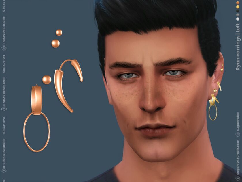 Ryan Male Earrings | Left 1 Ryan Male Earrings | Left Sims 4 CC