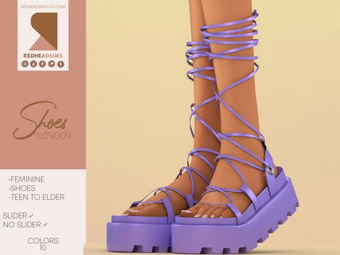 Sandals N009 By Redheadsims 1 Sandals N009 By Redheadsims Sims 4 CC
