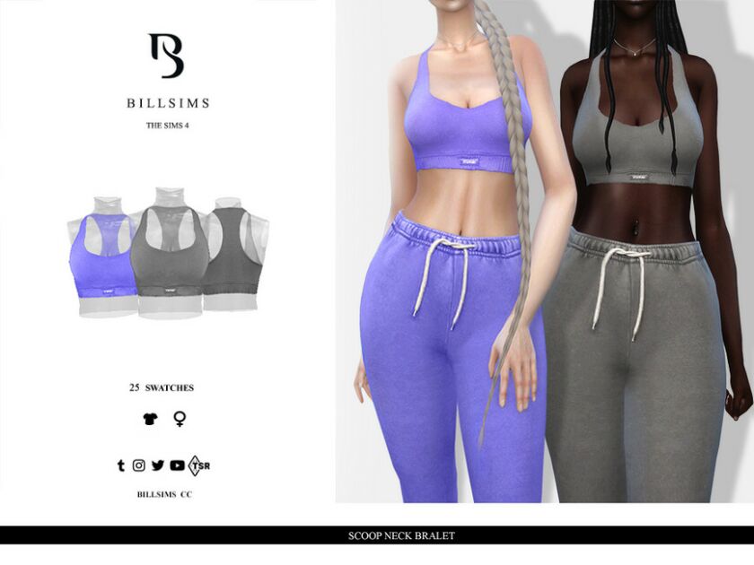 Scoop Neck Bralet 1 Scoop Neck Bralet Sims 4 CC