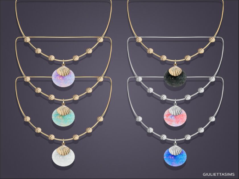 Shell Drop Pendant Necklace For Toddlers By Feyona 2 sims 4 cc shell drop pendant necklace for toddlers by feyona 2