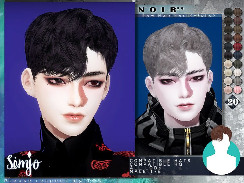 Noir Hair By Kimsimjo 1 Noir Hair By Kimsimjo Sims 4 CC