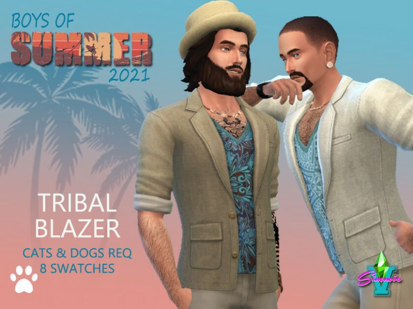 Simmiev BOS Tribal Blazer By Simmiev 1 Simmiev BOS Tribal Blazer By Simmiev Sims 4 CC