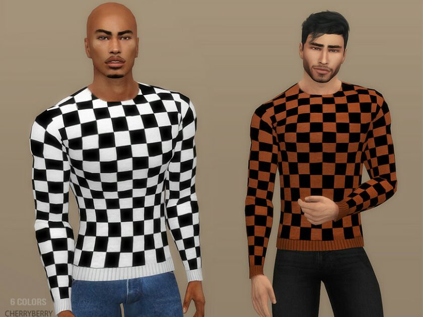 Skater – Men’S Sweater By Cherryberrysim 1 Skater – Men’S Sweater By Cherryberrysim Sims 4 CC