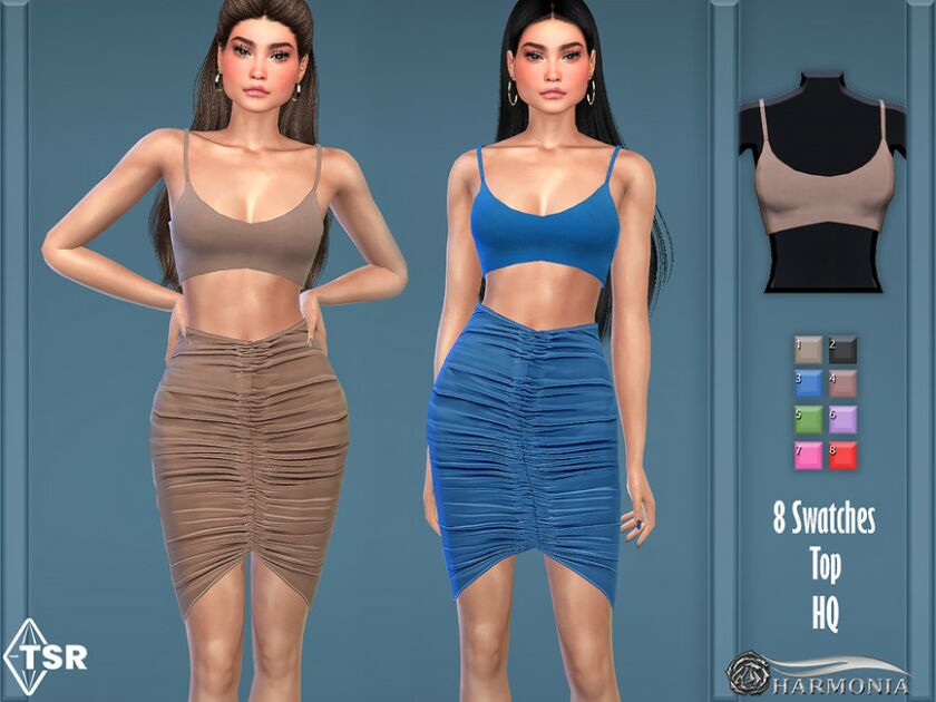Slinky Scoop Neck Crop TOP By Harmonia 1 Slinky Scoop Neck Crop TOP By Harmonia Sims 4 CC