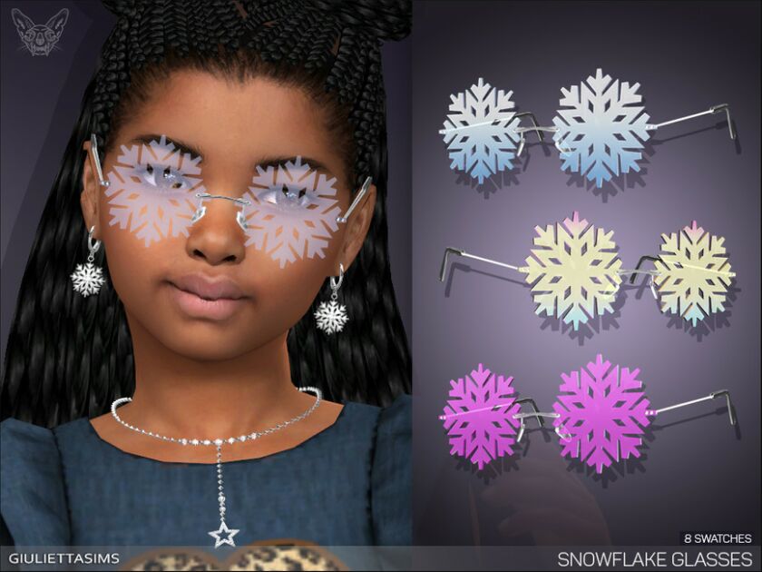 Snowflake Glasses For Kids By Feyona 1 Snowflake Glasses For Kids By Feyona Sims 4 CC