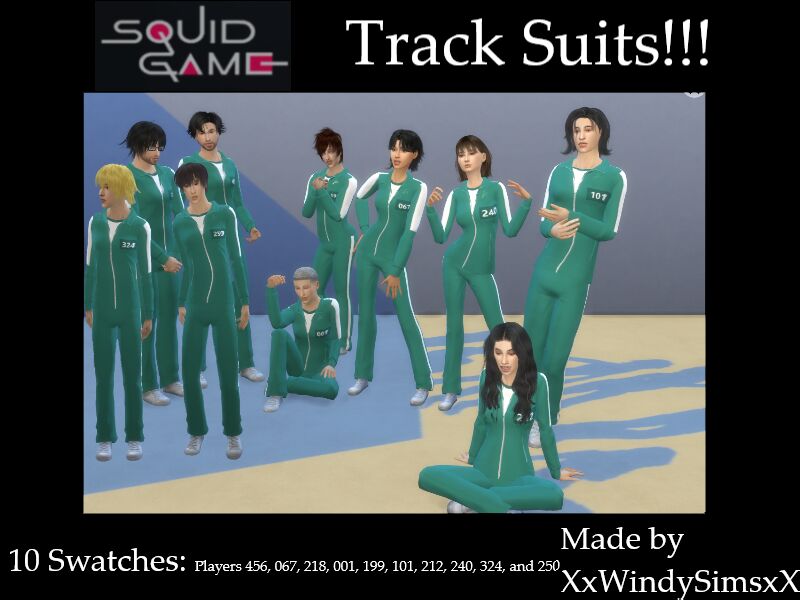Squid Game: Player Track Suits 1 Squid Game: Player Track Suits Sims 4 CC