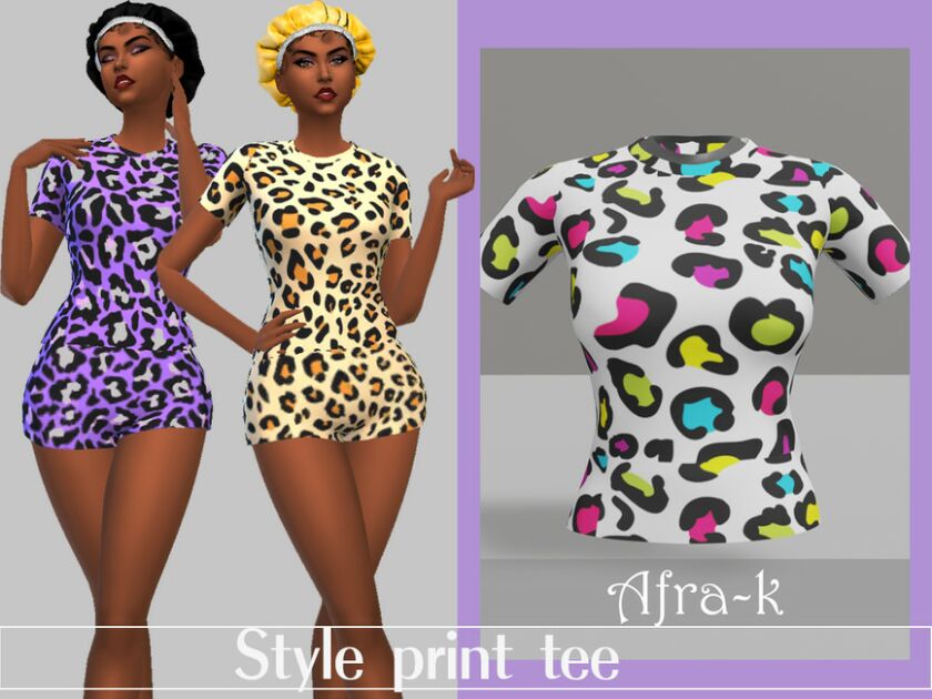 Style Print T-Shirt By Akaysims 1 Style Print T-Shirt By Akaysims Sims 4 CC