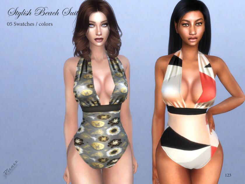 Stylish Beach Suit By Pizazz 1 Stylish Beach Suit By Pizazz Sims 4 CC
