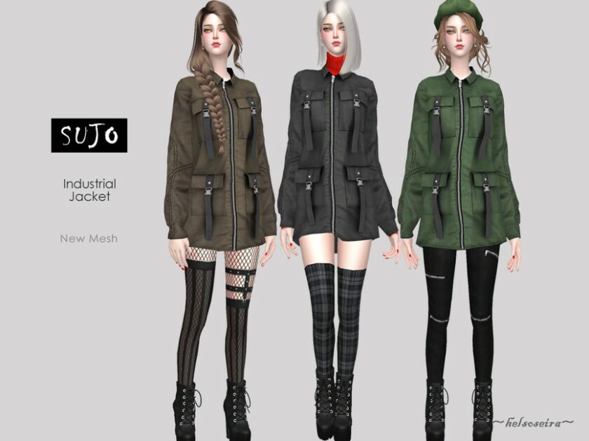Sujo – Industrial Jacket By Helsoseira 1 Sujo – Industrial Jacket By Helsoseira Sims 4 CC