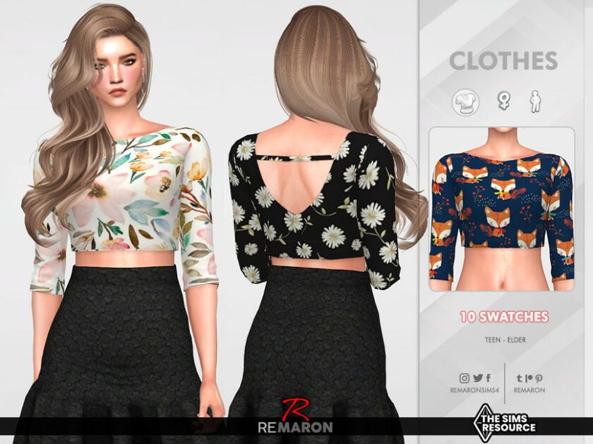 Summer Blouse 02 For Female SIM By Remaron 1 Summer Blouse 02 For Female SIM By Remaron Sims 4 CC