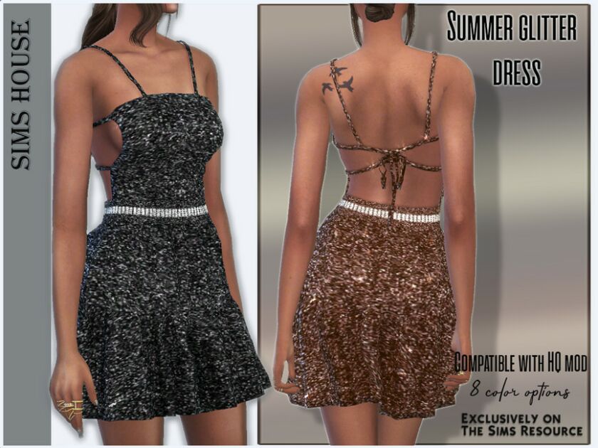 Summer Glitter Dress 1 Summer Glitter Dress Sims 4 CC