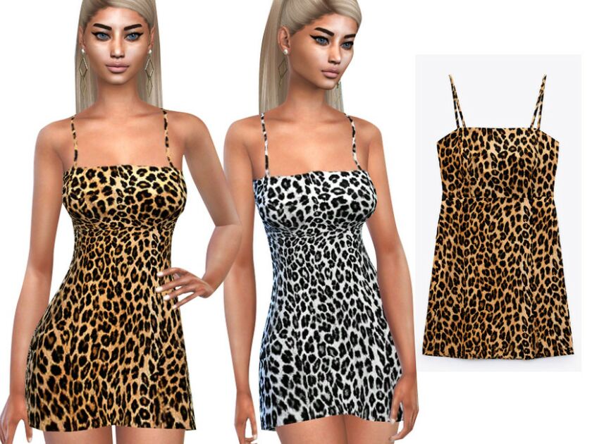 Super Mini Leopard Dresses By Saliwa 1 Super Mini Leopard Dresses By Saliwa Sims 4 CC