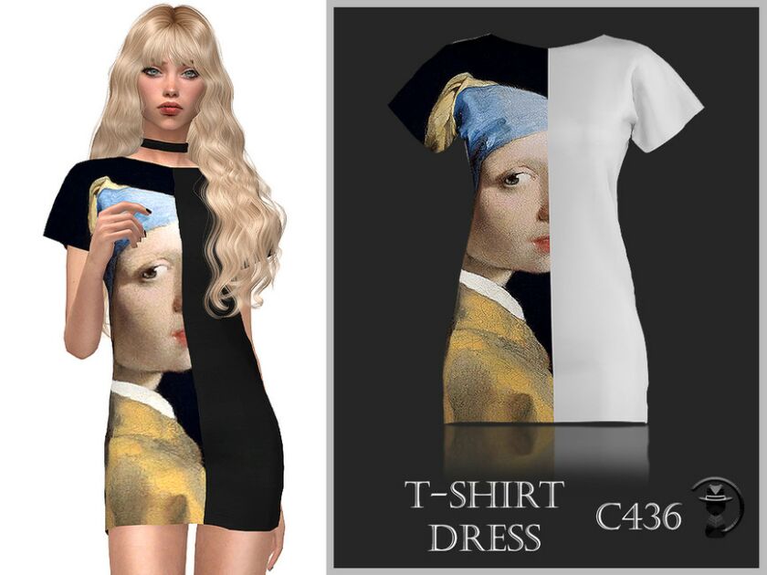 T-Shirt Dress C436 By Turksimmer 1 T-Shirt Dress C436 By Turksimmer Sims 4 CC