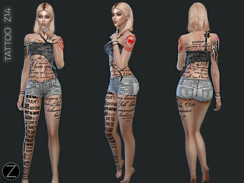 Tattoo Z14 By Zenx 1 Tattoo Z14 By Zenx Sims 4 CC
