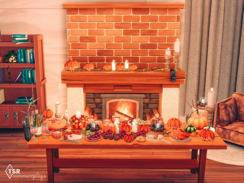 Thanksgiving Dinner – Room 5 sims 4 cc thanksgiving dinner room tsr cc only 2