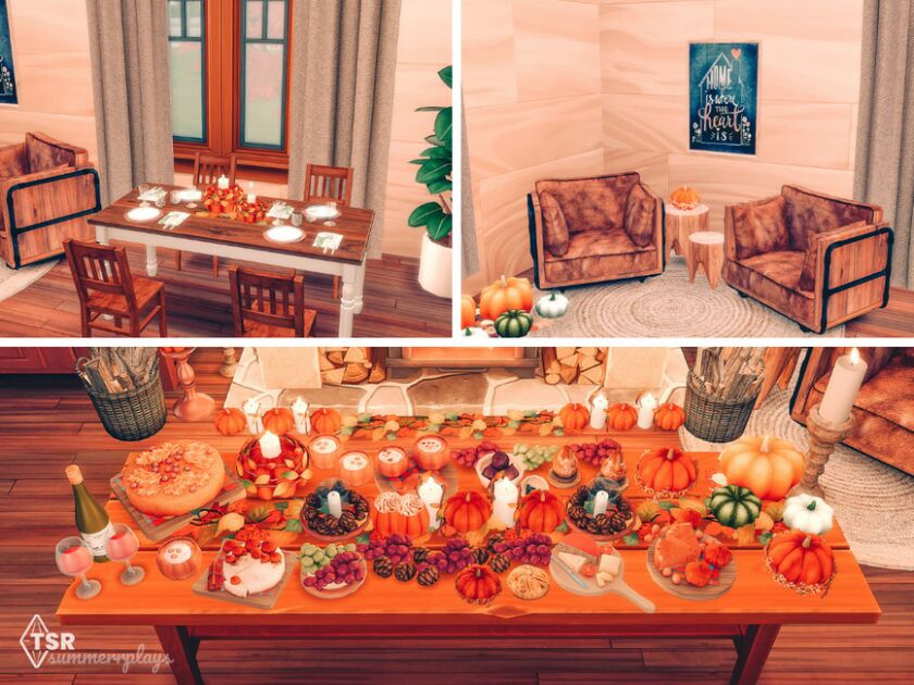 Thanksgiving Dinner – Room 2 sims 4 cc thanksgiving dinner room tsr cc only 6