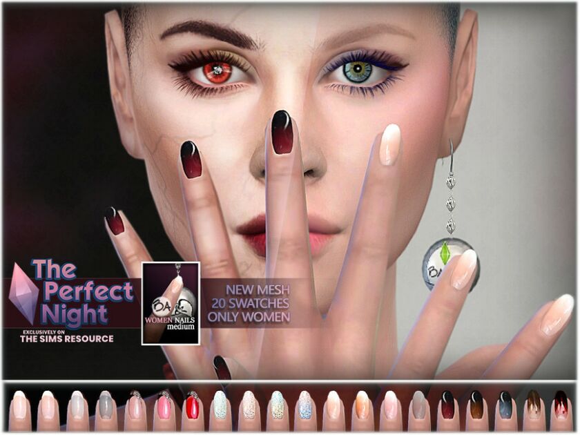 The Perfect Night – Female Medium Nails 1 The Perfect Night – Female Medium Nails Sims 4 CC