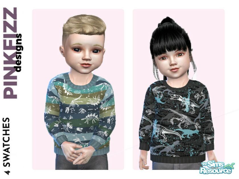 Toddler Dino Sweater By Pinkfizzzzz 1 Toddler Dino Sweater By Pinkfizzzzz Sims 4 CC