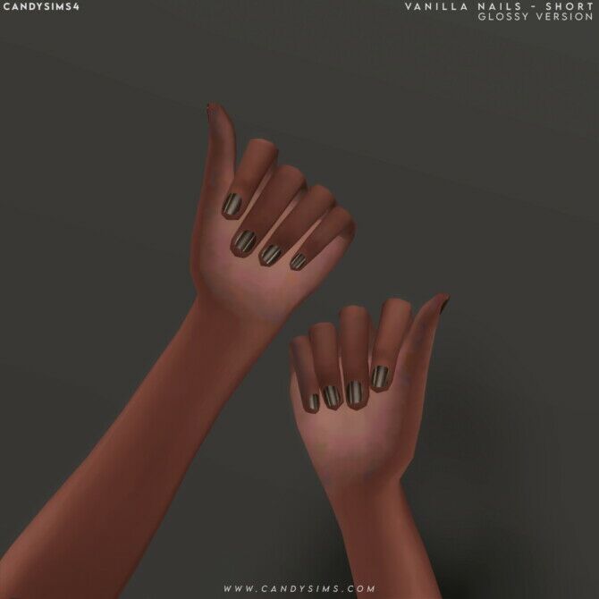 Vanilla Nails | Matte And Short 1 Vanilla Nails | Matte And Short Sims 4 CC