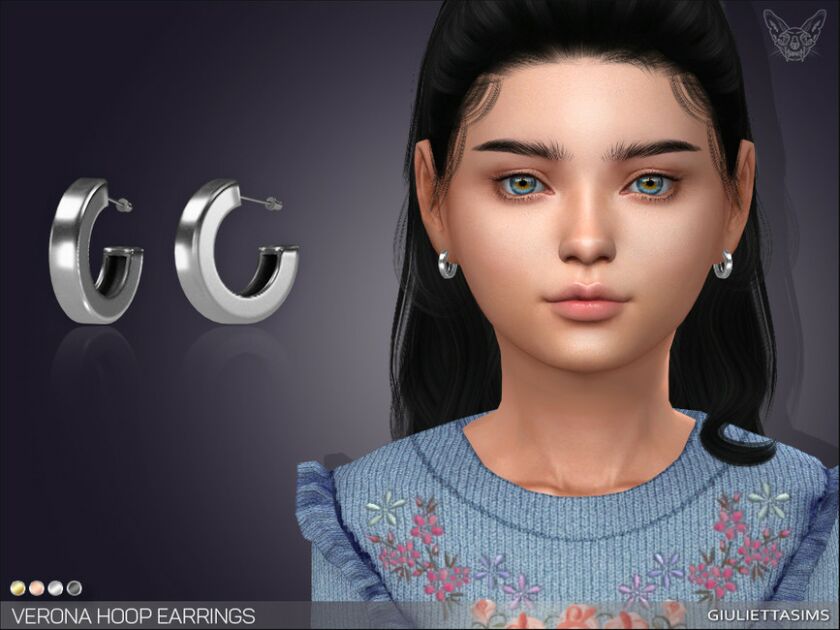Verona Hoop Earrings For Kids By Feyona 1 Verona Hoop Earrings For Kids By Feyona Sims 4 CC