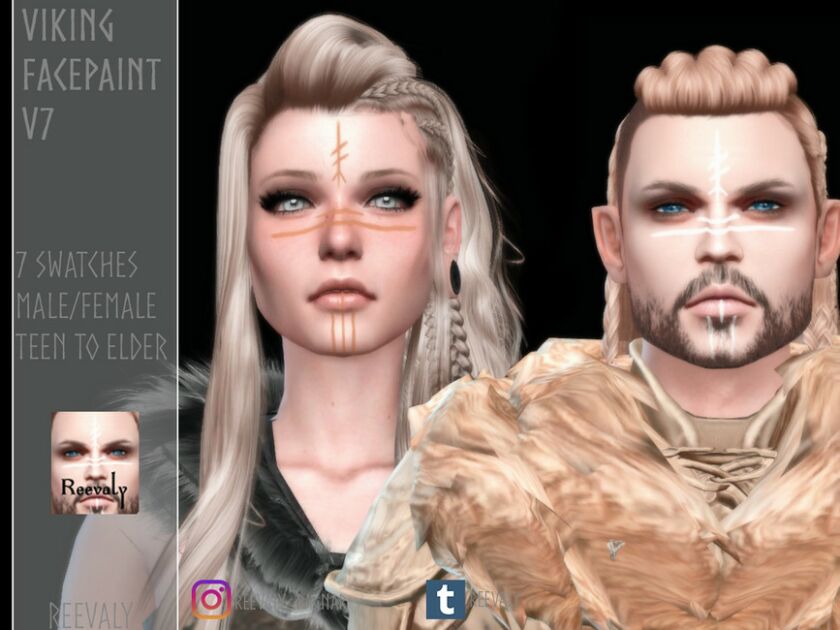 Viking Facepaint V7 By Reevaly 1 Viking Facepaint V7 By Reevaly Sims 4 CC