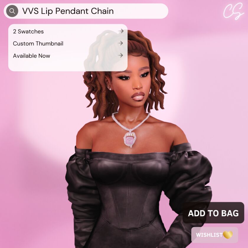 VVS LIP Pendant Chain 💎 1 VVS LIP Pendant Chain 💎 Sims 4 CC
