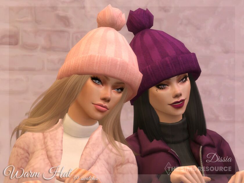 Warm HAT By Dissia 1 Warm HAT By Dissia Sims 4 CC
