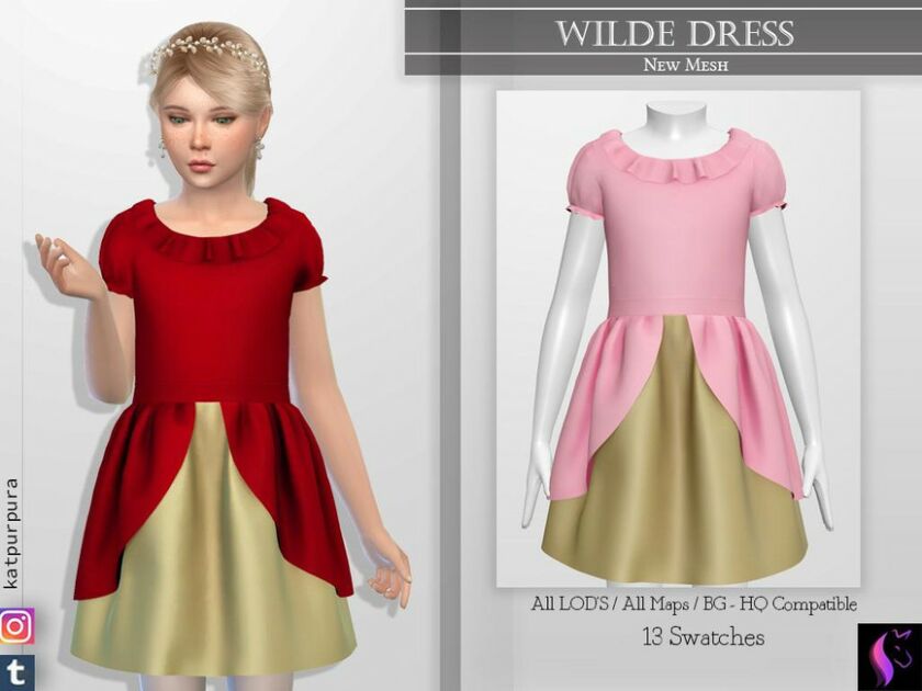 Wilde Dress By Katpurpura 1 Wilde Dress By Katpurpura Sims 4 CC