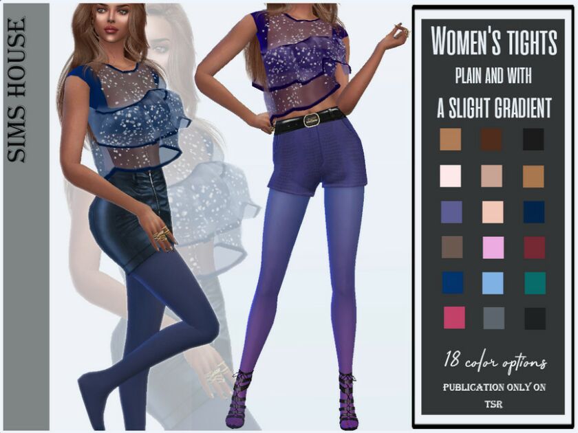 Women’s Tights, Plain And With A Slight Gradient 1 Women’s Tights, Plain And With A Slight Gradient Sims 4 CC
