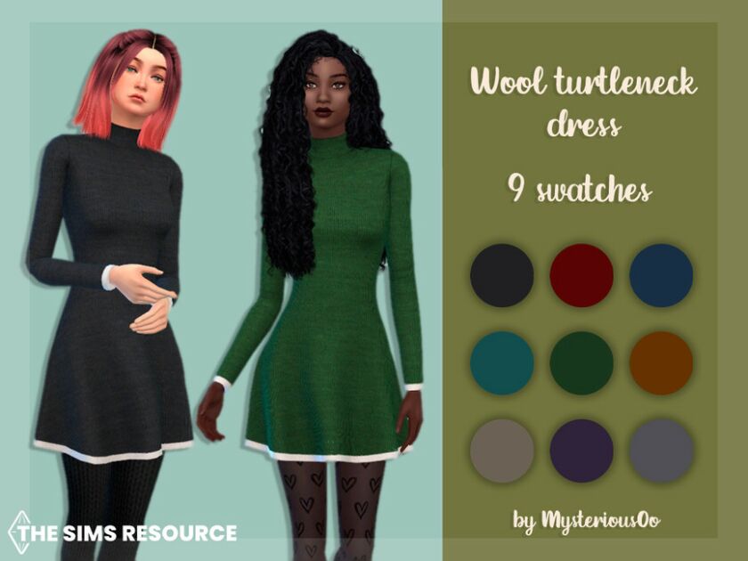 Wool Turtleneck Dress By Mysteriousoo 1 Wool Turtleneck Dress By Mysteriousoo Sims 4 CC