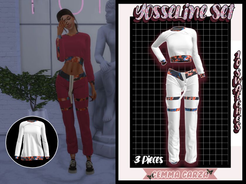Yosseline 3 Pieces SET By Gemmagarza 1 Yosseline 3 Pieces SET By Gemmagarza Sims 4 CC