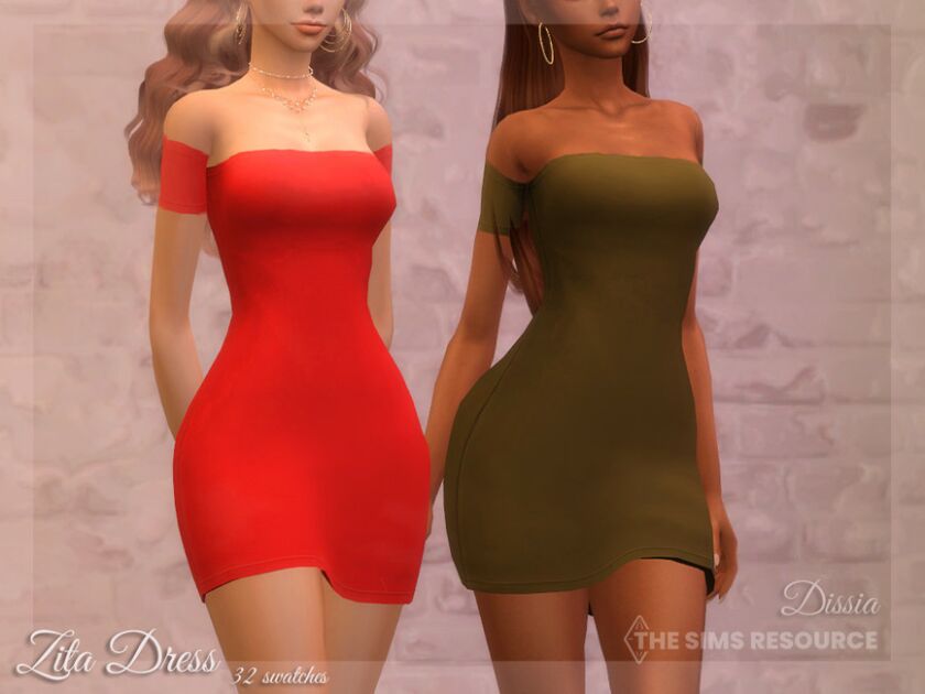 Zita Dress By Dissia 1 Zita Dress By Dissia Sims 4 CC