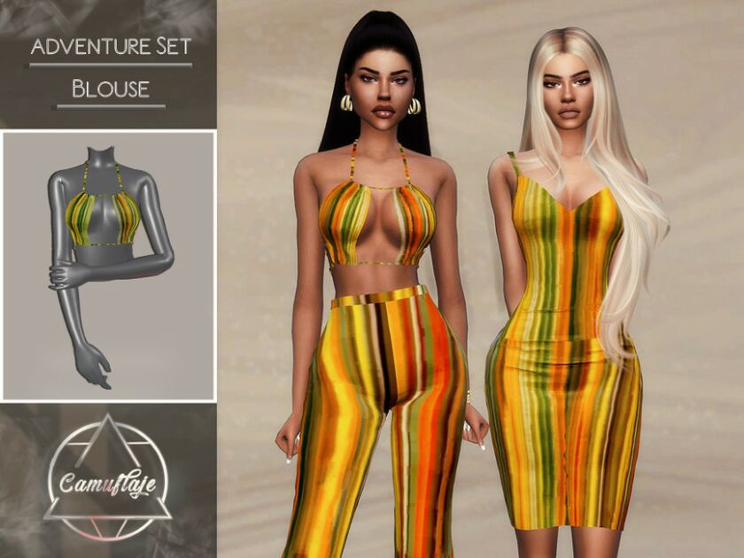 Adventure SET – TOP By Camuflaje 1 Adventure SET – TOP By Camuflaje Sims 4 CC
