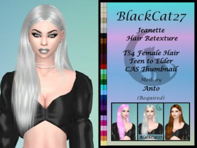 Anto Jeanette Hair Retexture (Mesh Needed) By Blackcat27 Sims 4 CC