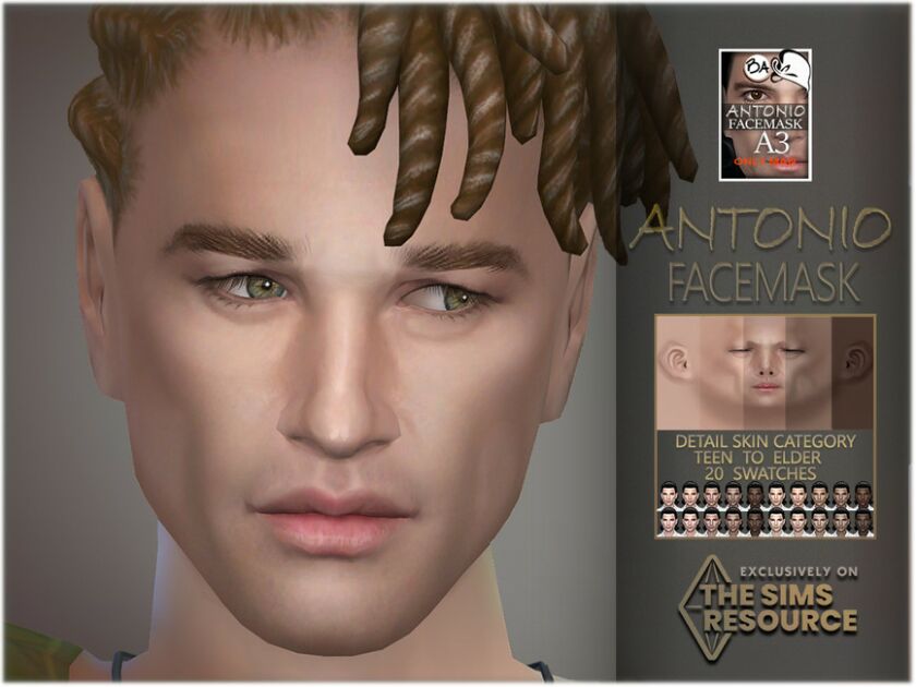 Antonio Facemask 1 Antonio Facemask Sims 4 CC