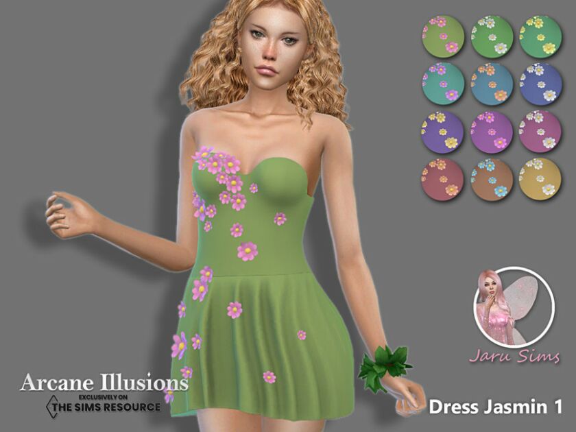 Arcane Illusions – Dress Jasmin 1 1 Arcane Illusions – Dress Jasmin 1 Sims 4 CC